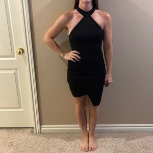 Black Asymmetrical Express Dress